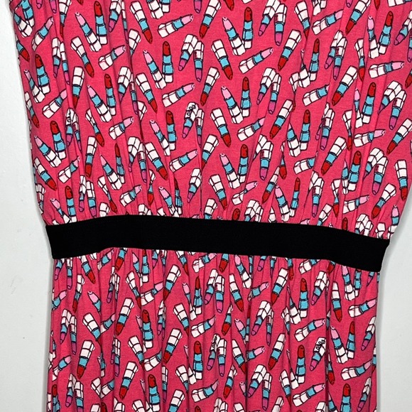 Lilly Pulitzer Laney Kissy Dress Size Medium Lipstick Pattern Pink Blue‎ - Picture 5 of 9